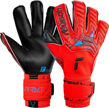 Воротарські рукавички Reusch унісекс для дорослих Attrakt Gold X Evolution Cut з відмінним захопленням і зовнішнім швом (10.5, червоний / синій / чорний)