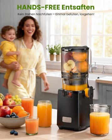 LINKChef Slow Juicer: повільний соковичавник для овочів та фруктів, 1.8 л, з функцією реверсу, BPA Free