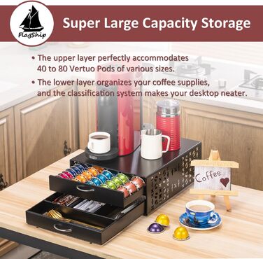 Тримач для капсул Vertuo, аксесуар для кави, органайзер для капсул Nespresso, велика місткість, підходить для всіх розмірів, кавостанція для кав'ярні