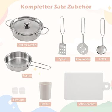 Детська дерев'яна кухня COSTWAY з підсвіткою та звуком, кутова кухня з табло, мікрохвильовою піччю, раковиною, духовкою та місцем для зберігання, з аксесуарами, іграшкова кухня для дітей від 3 років (біла)