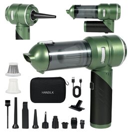Акумуляторний ручний пилосос HANSILK 4 в 1, бездротовий автомобільний пилосос 25000Па, безщітковий двигун, 3 режими потужності, складаний міні-пилосос для авто, дому, диванів та шерсті тварин