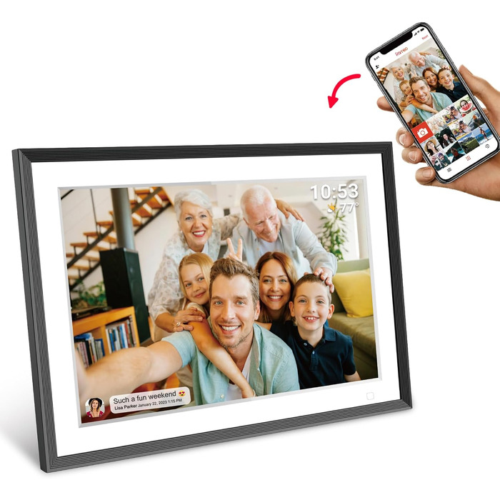 Цифровий фоторамка Cytem 10.1 дюйма | Wi-Fi, FrameO, 32GB, сенсор руху, автоповорот, IPS 16:10, сенсорний екран, чорно-білий