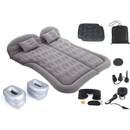 Автомобільний матрац Icelus, надувний матрац для позашляховика, універсальна надувне ліжко для кемпінгу, рухоме заднє сидіння автомобіля, більш товстий багажник, надувне ліжко для подорожей, кемпінгу ,активного відпочинку (DE-SUV003 GREY)