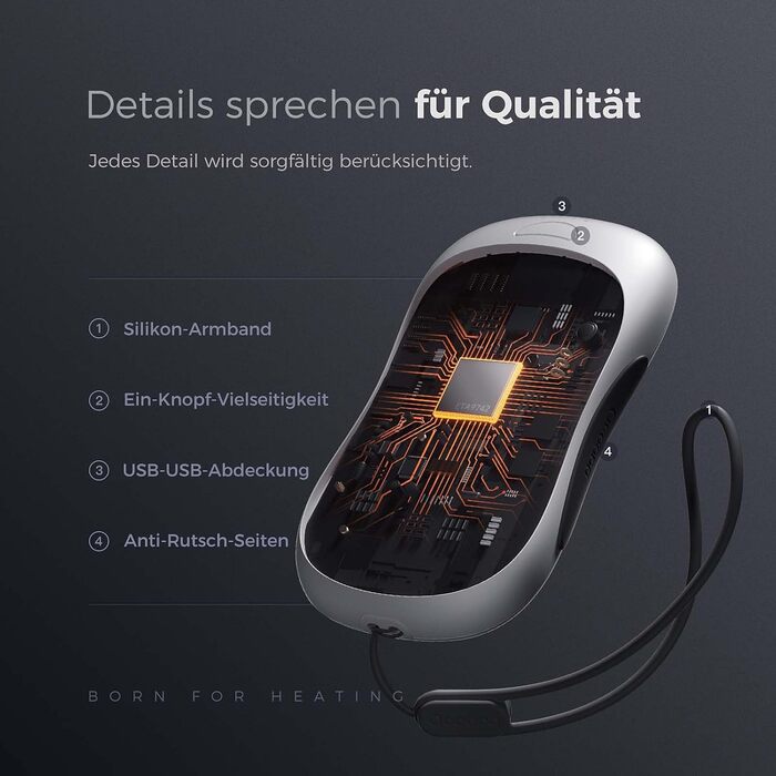 Електричні грілки для рук OCOOPA UT3 PRO 2 шт., 10000mAh, USB Powerbank, багаторазові, 4 режими нагріву, до 58°C, для чоловіків, ідеально для гольфу, полювання та кемпінгу, чорний