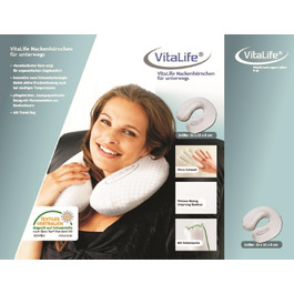 Подушка для шиї VitaLife 33x33x8 см, поліестер, біла