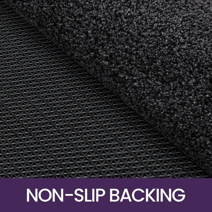 Килимок для дому DEXI 80 x 120 см, чорно-сірий, антиковзаючий, швидковисихаючий, для собак, вхідні двері, коридор