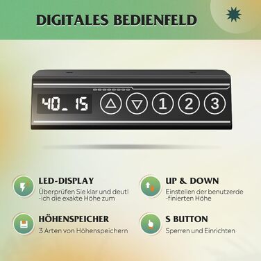 Регульований стіл Devaise 120x60 см з пам'яттю положення, для офісу, білий/чорний