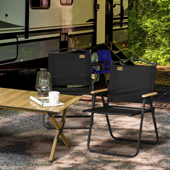 Кемпінгові стільці, 2 шт., пляжні, складні, сталевий каркас, 