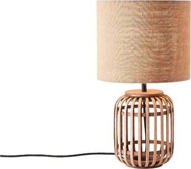 Декоративна настільна лампа Lightbox - Настільна лампа в природному стилі з вимикачем - Бамбук/текстиль - висота 43 см
