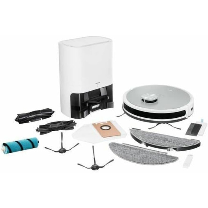 Робот-пилосос MEDION X21 SW з автомийкою та стацією самоочищення (лазерна навігація, потужність всмоктування 3000Pa, 2-в-1, створення точних карт, зони заборони, для кількох поверхів)