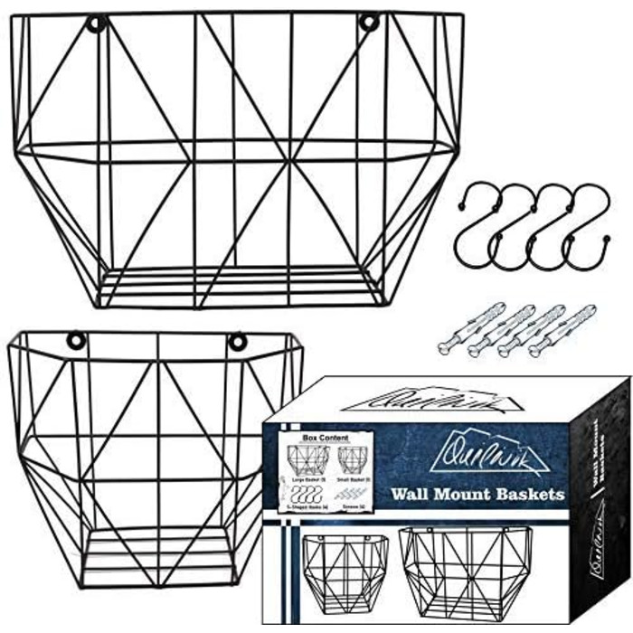 Настінний кошик для фруктів (2 шт.) Дротяний кошик для настінного кріплення Металевий кошик для зберігання (50 символів)