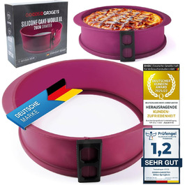 Силіконова форма для випічки тортів з антипригарним покриттям (з скляною основою XL), фіолетовий