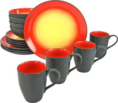 Серія HOT RED, Комбінований набір посуду Комбінований набір 16 предметів, 35 x 34 x 35 см Комбінований набір із 16 предметів червоний, 20200