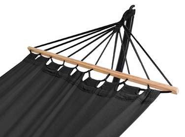 Гамак зі стійкою Di Volio, чорний, навантаження до 120 кг, 280 x 100 см
