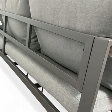 Комплект садових меблів зі сталі, сірий, 5 предметів