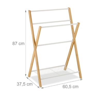 Підставка для рушників Relaxdays з поличкою, бамбук