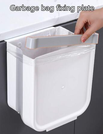 Кухонна складна кошик для сміття 23GUANYI, кухонна складна кошик для сміття, дверцята шафи для кухні, офісу, ванної кімнати, тільки одна (біла)