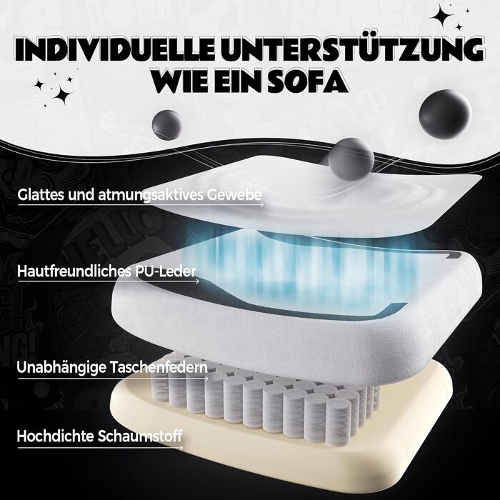 Ігровий крісло Dowinx з підніжкою, ергономічний геймерський крісло для ПК, комфортний крісло для дорослих, рожево-білий (чорно-білий)