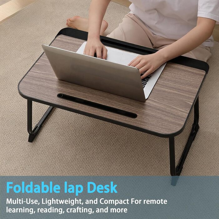 Стіл-підставка для ноутбука Bett: зручний стіл для роботи в ліжку, на дивані, в офісі (60x40, коричневий)