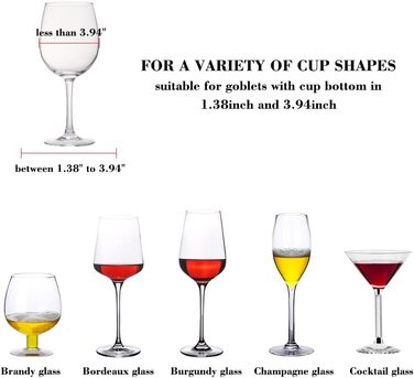 Тримач для келихів вина під шафу MOCOUM, металевий, 5 рядів, чорний