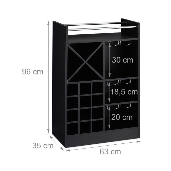 Великий винний стеллаж Relaxdays з тримачами для келихів