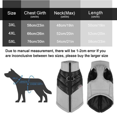 Водонепроникна шерсть для собаки Зимовий жилет зі світловідбиваючими смугами та D-Snap, 3XL Grey