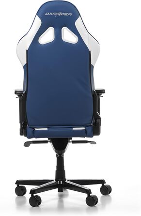 Ігрове крісло DXRacer Gladiator G001, штучна шкіра, синьо-білий, до 200 см