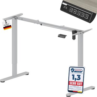 Електричний регульований стіл Albatros UP30, срібний | Металеве підстав'я, ніжки, опори для столу | Підходить для робочих місць середньої ширини