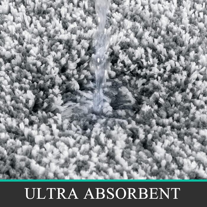 Килимок для ванної кімнати Pauwer з мікрофібри, 60 x 120 см, м'який, швидковисихаючий, антиковзний, для дому, сірий