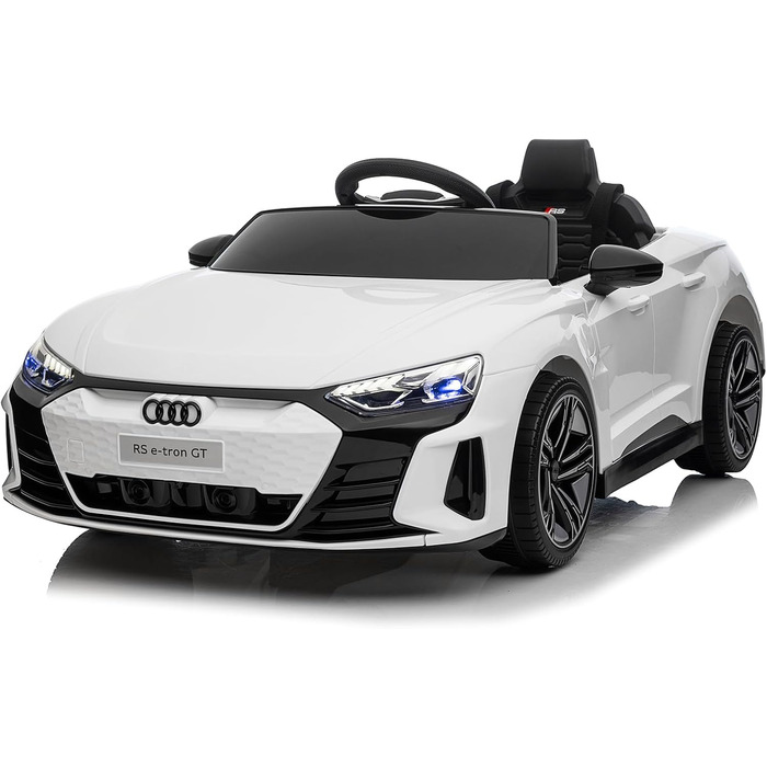 Дитячий електромобіль LEADZM 12V з музикою, сигналом і фарами, радіокерування 2,4G, швидкість 3-5 км/год, білий