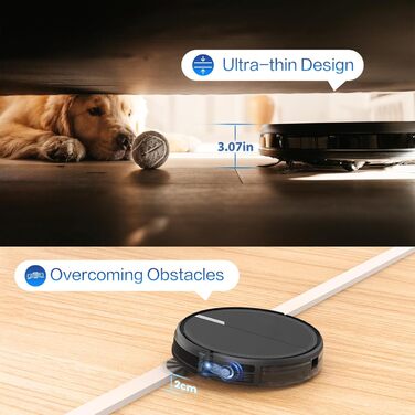 Робот-пилосос AIRROBO P30 з функцією миття, 3000Pa, 3-в-1, для тварин, килимів, твердих підлог, з пультом дистанційного керування, час роботи 120 хв (чорно-сірий)