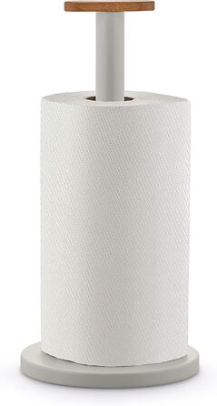 Тримач для паперових рушників Alessi Mattina BG05 R, сталь з епоксидним покриттям та бамбукова ручка, теплий сірий