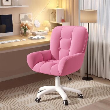 Ергономічне крісло 2-в-1 для дому та офісу, обшите велюром, поворотне на 360°, регульоване по висоті (без подушки, червоне)