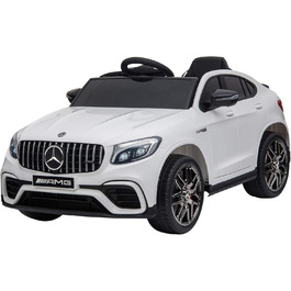 Дитячий електромобіль Mercedes-Benz AMG GLC63S Coupe 12V, ліцензійний, з пультом ДУ, ременем безпеки, 2x35W, білий, для дітей 3-5 років, HOMCOM