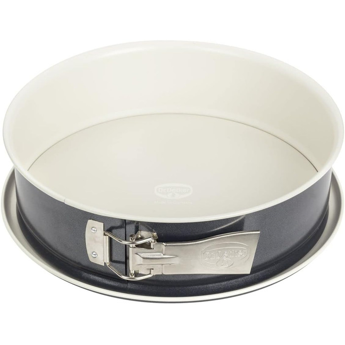Форма Ø 28 см BACK-TREND, форма для випічки з плоским дном, кругла сталева форма для випічки з армованим керамікою антипригарним покриттям (крем/антрацит), кількість Single