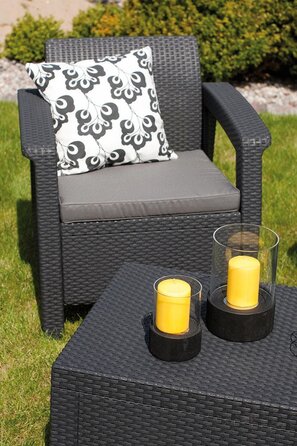 Комплект садових меблів Allibert із пластику, сірий, 3 предмети