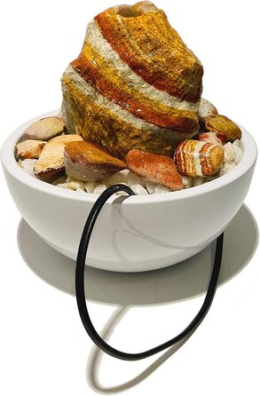 Фонтанчик для дому Zimmerbrunnen RS-01, справжній райдужний пісковик, маленький настільний фонтан (білий)