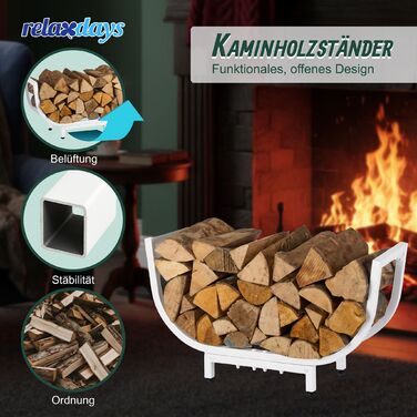 Стильна полиця для дров Relaxdays з вигнутим дизайном