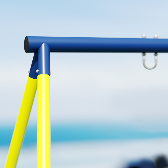 Сталева гойдалка-конструкція до 150 кг для гойдалки-гнізда, дитячої гойдалки, лазалки, 260 x 160 x 178 см, блакитна