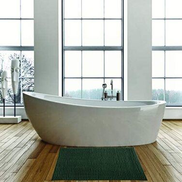Килимок для ванної кімнати MSV килимок для ванної килимок для душу синель килимок для ванної з високим ворсом 60x90 см- (темно-зелений, 50x80 см)