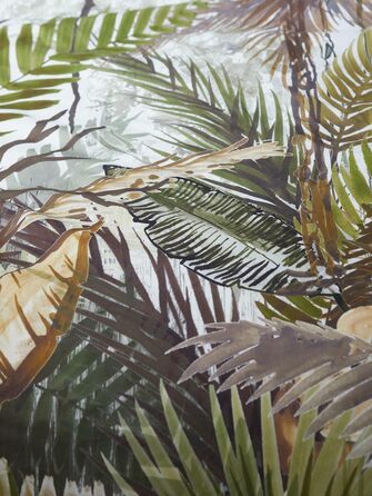 Постільна білизна ESSENZA Jane зелене листя джунглів двосторонній вигляд, 200x200 см