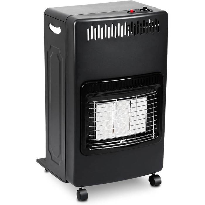 Газовий опалювальний камін з 3-ма рівнями регулювання потужності 1400-4200 Вт, об'єм нагріву до 80 м³, сумісний з балонами бутан/пропан до 10 кг, з газовим редуктором та шлангом