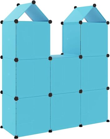 Дитяча шафа модульна з 8 кубами Синій ПП 109,5 х 36,5 х 127 см Синій