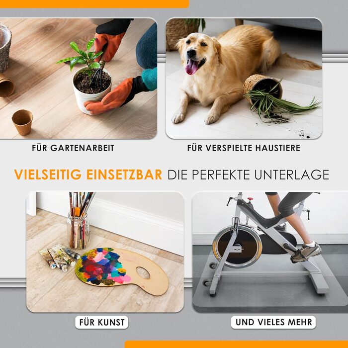 Захисна килимок для офісного крісла - міцний, для твердих підлог, антиковзаюча, легко чиститься, різні розміри, Made in Germany (118x118 см)