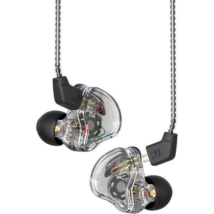 Навушники-вкладиші CCZ Melody Hybrid Dual Driver IEM HiFi, глибокі баси, прозорі (з/без мікрофона)