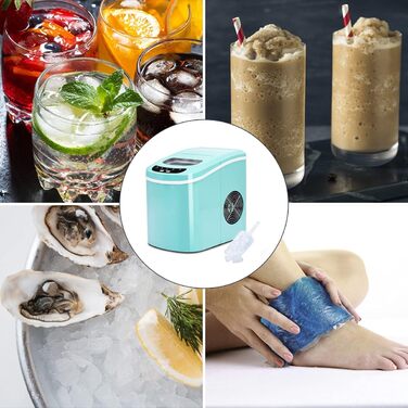 Машина для приготування льоду RELAX4LIFE: 12 кг/24 год, 2 розміри, 2.2 л бак, для дому та офісу (зелена)