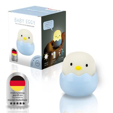 Нічник дитячий LED MegaLight Eggy (синій) з USB зарядкою, димуючий, сенсорний, для немовлят без дрібних деталей