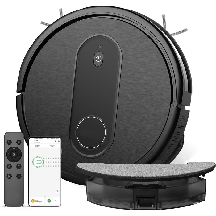 Робот-пилосос з функцією миття 2 в 1, потужність всмоктування 3000Pa, час роботи до 120 хвилин, 4 режими прибирання, робот-пилосос для видалення шерсті тварин з Aquacontrol™