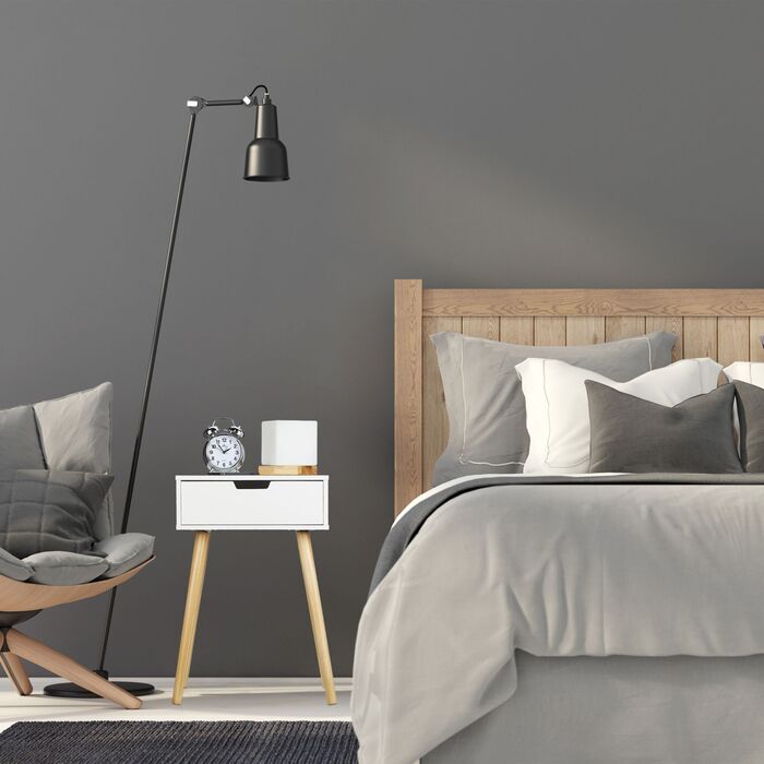 Приліжкова тумбочка Relaxdays біла з шухлядою