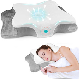 Подушка для шиї та плечей QIUBABYO з memory foam, ергономічна подушка для сну на боці, спині та животі з чохлом